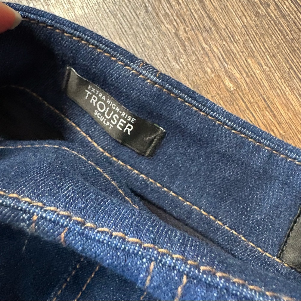 WHBM Extra High-Rise Sculpt Denim Trouser Dark Wash - Picture 6 of 8